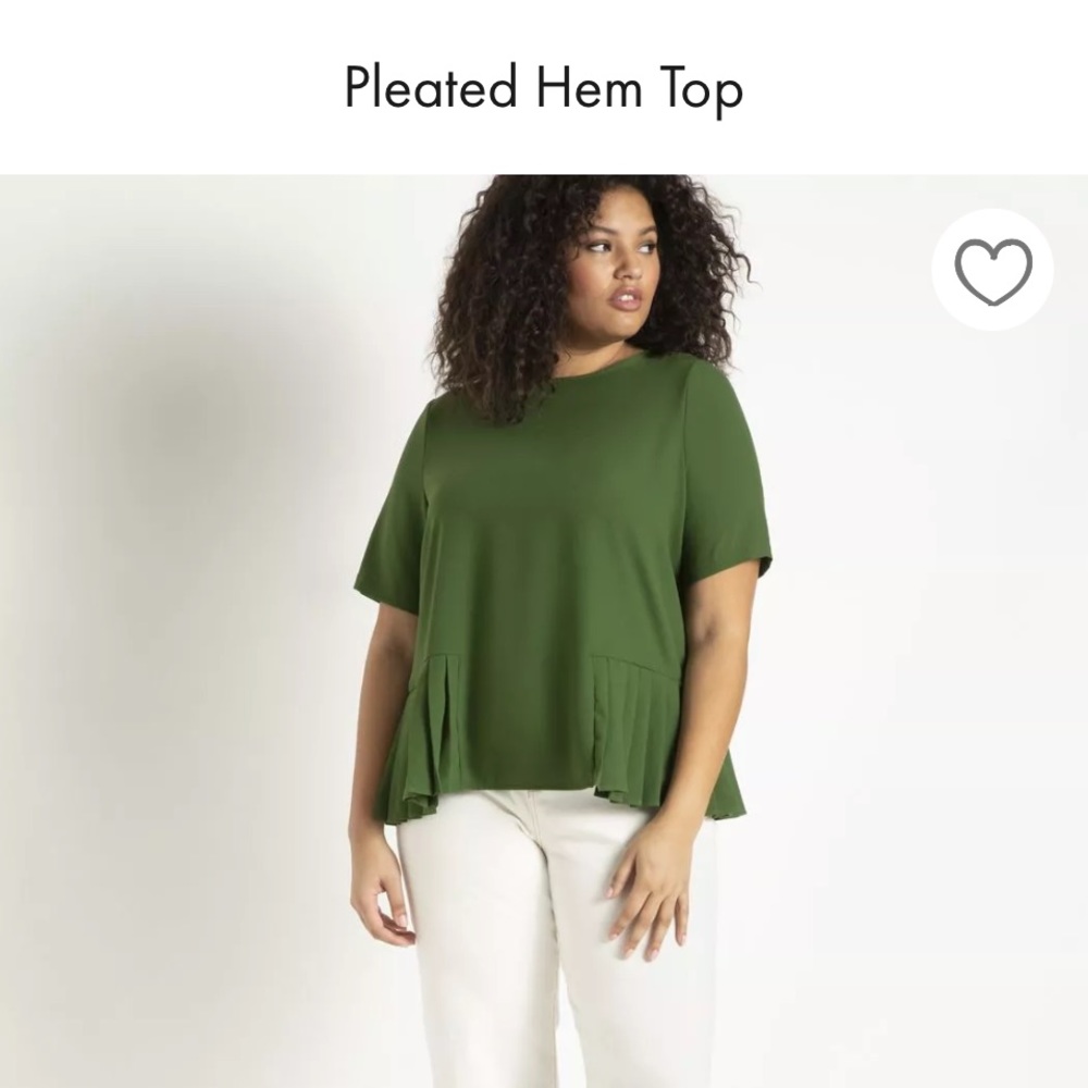 NWT Eloquii peplum pleated short sleeve top.
